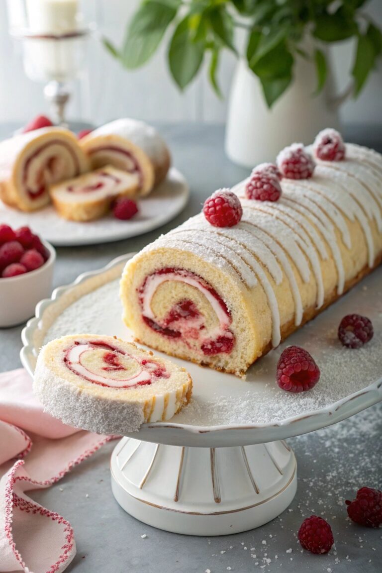 Receta irresistible de brazo de gitano de chocolate blanco y frambuesa