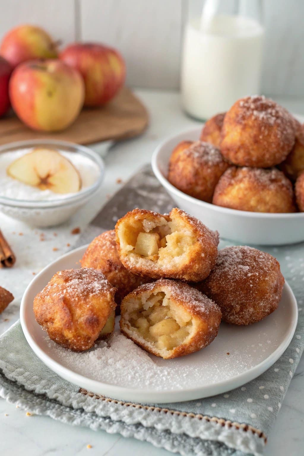 Receta de bocados crujientes de buñuelo de manzana: el snack perfecto