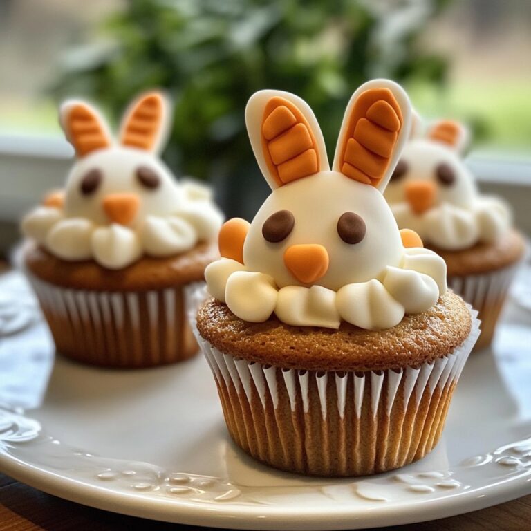 Magdalenas de zanahoria con conejito de Pascua