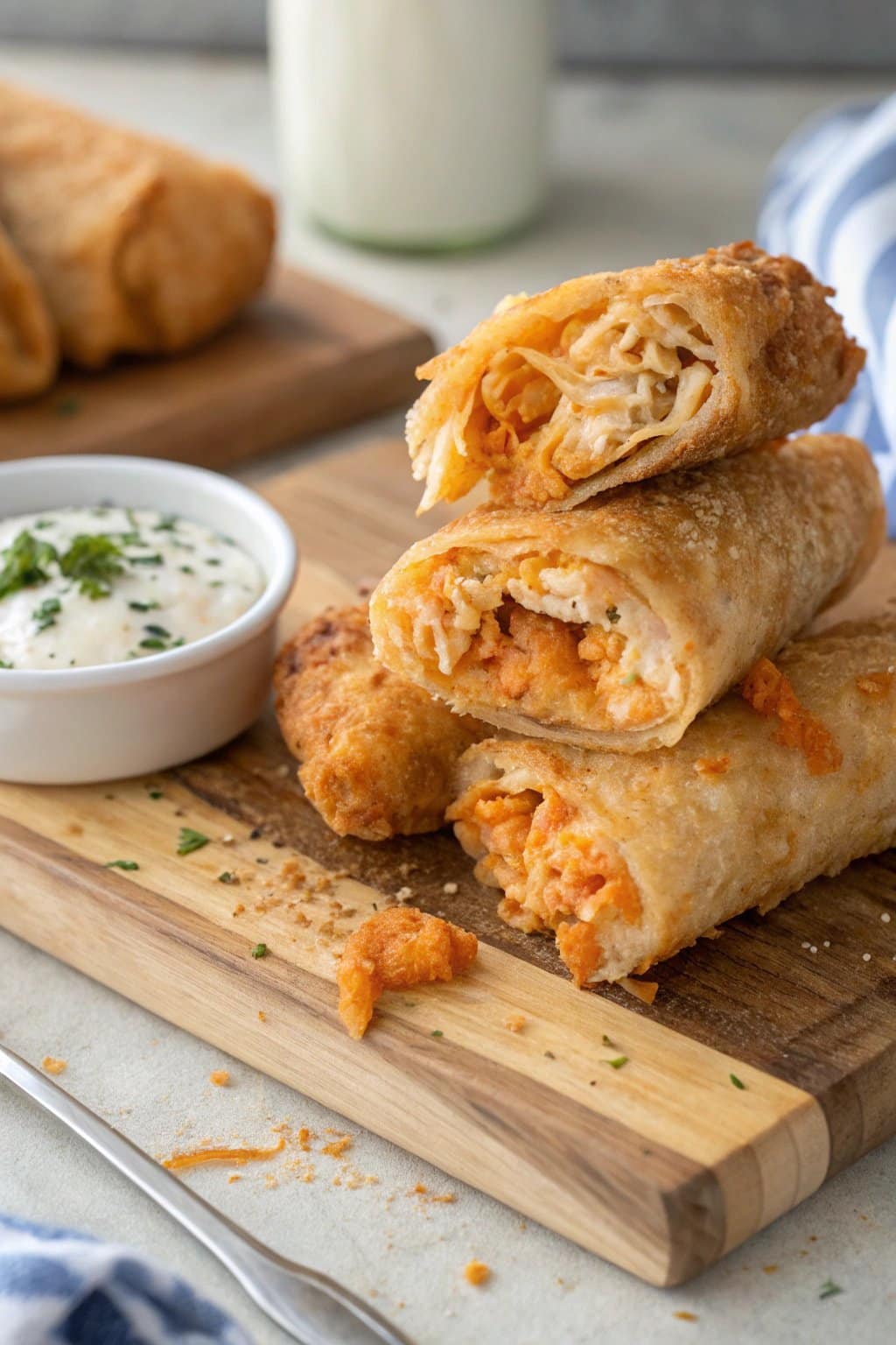 Receta de Rollitos de Huevo con Pollo Buffalo: Fácil y Deliciosa
