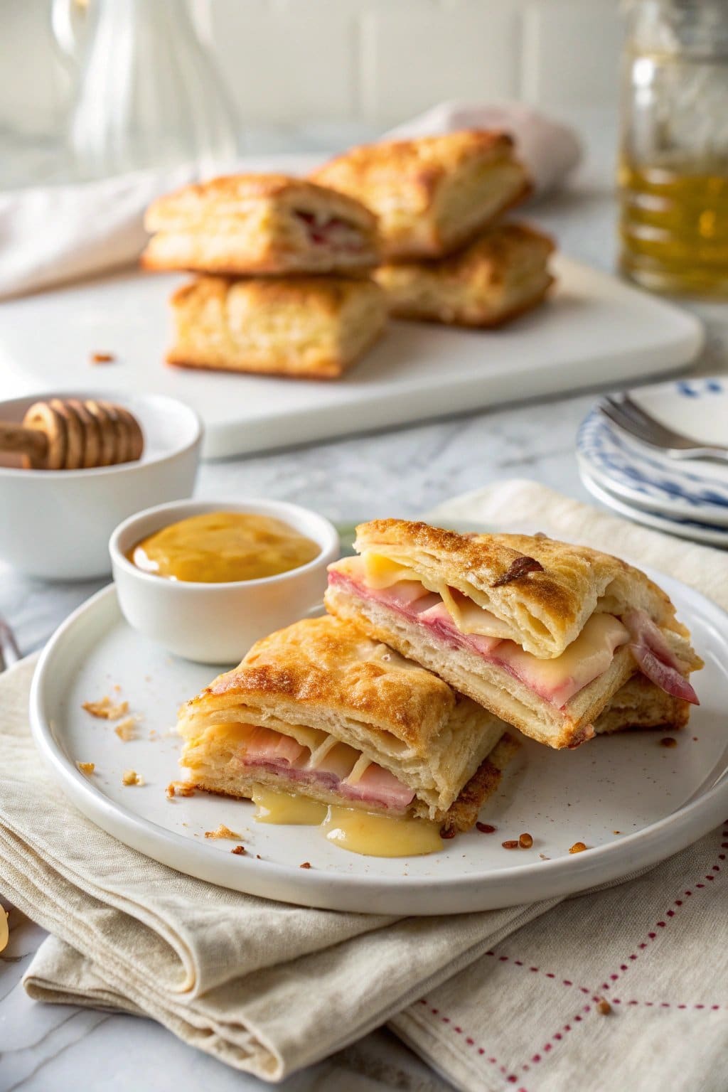 Receta de Pilas Crujientes de Jamón y Queso en Masa Hoja