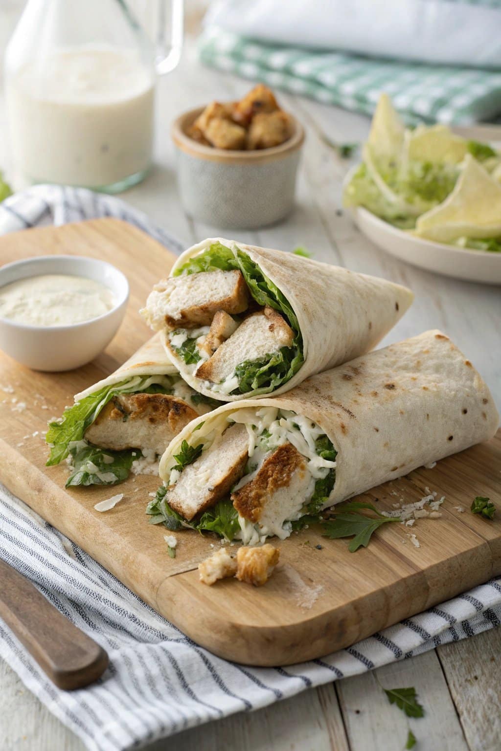 Receta de Wrap César de Pollo con Miso y Toque Ácido