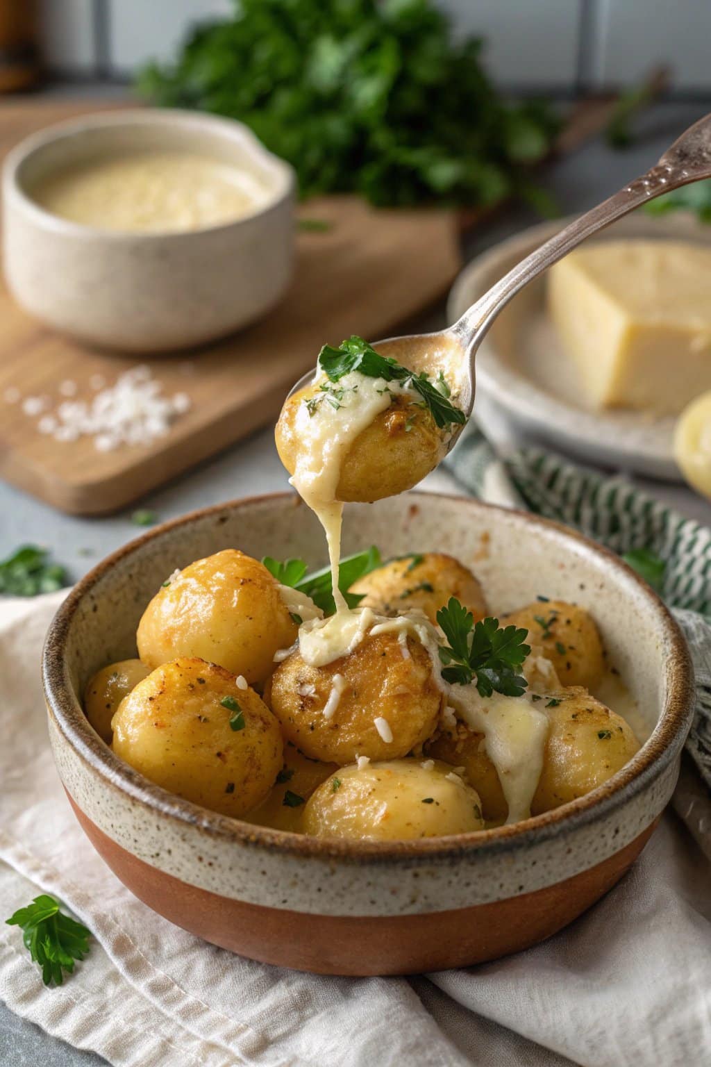 Papas con Salsa Cremosa de Ajo que Desearás Receta