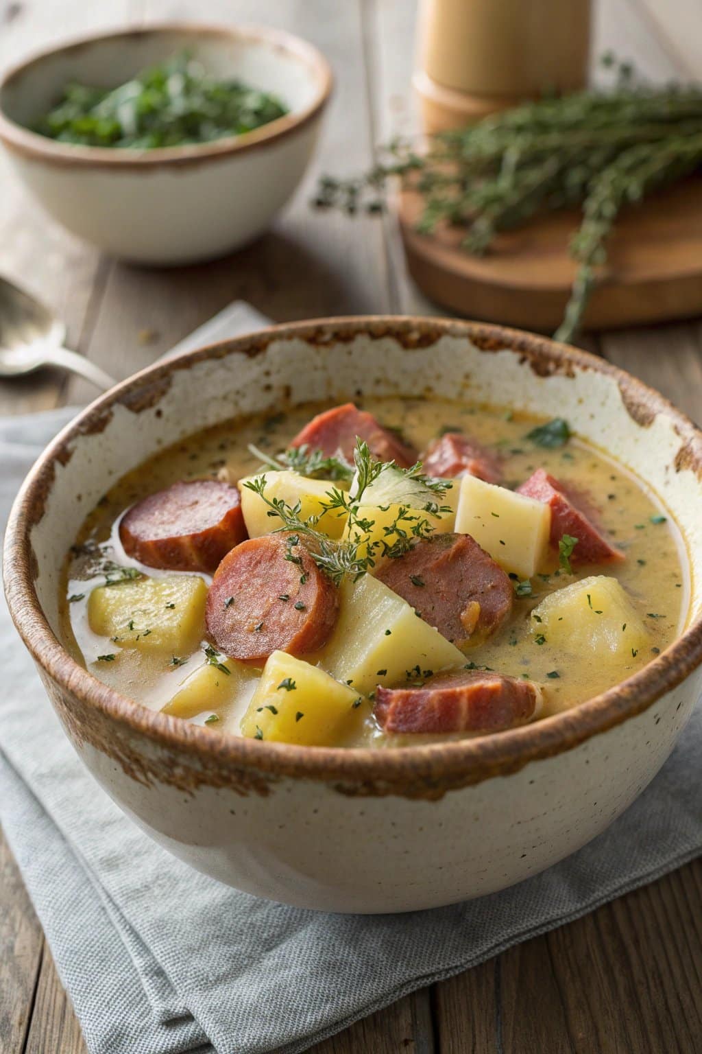 Receta Secreta de Sopa de Salchicha Kielbasa y Papa de la Abuela