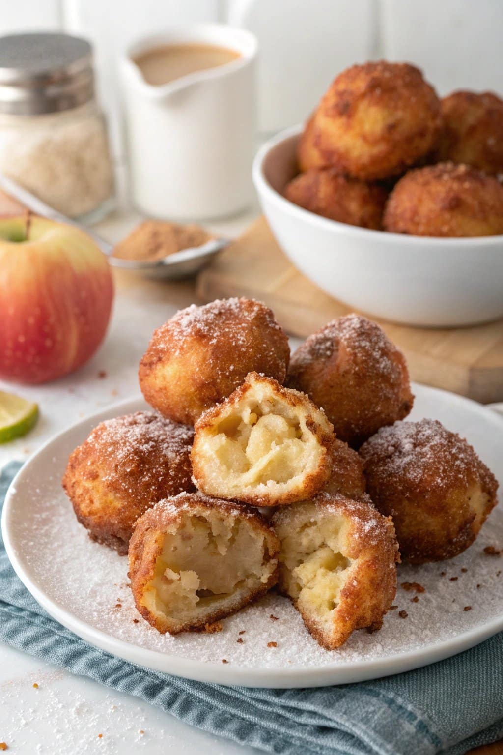 Receta de bocados crujientes de buñuelo de manzana: el snack perfecto