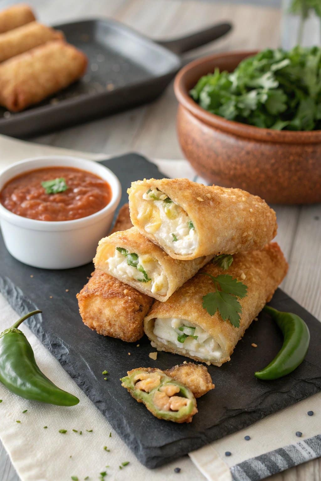 Receta de rollitos de huevo picantes de jalapeño para aperitivos