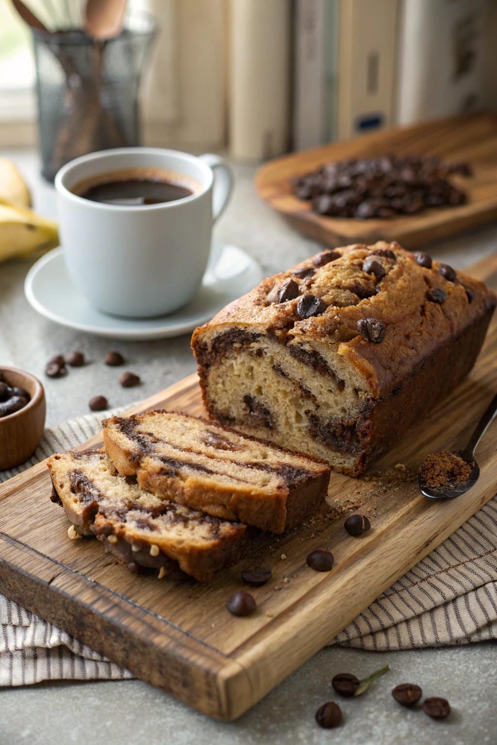 Receta Deliciosa de Pan de Plátano con Espresso y Chocolate