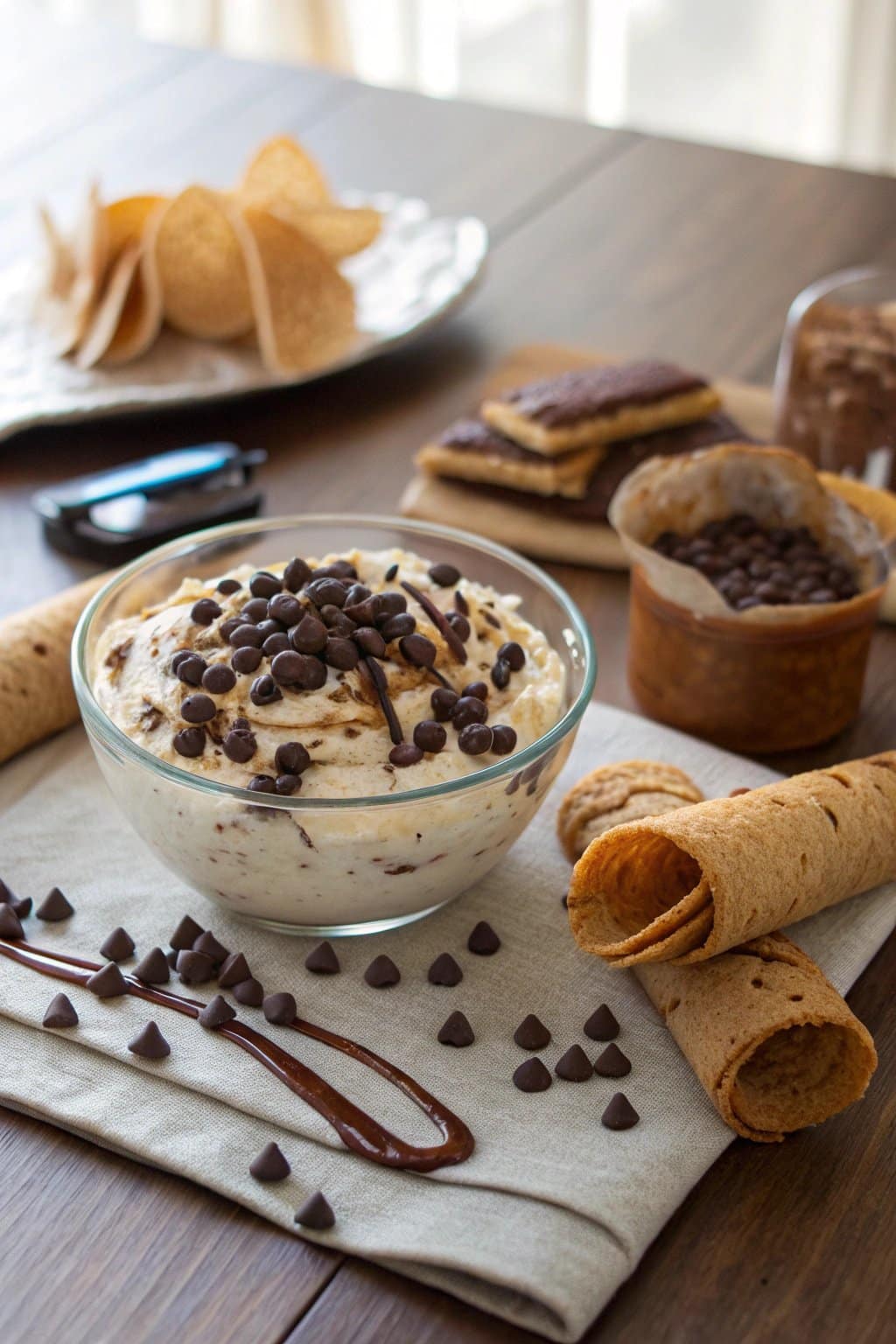 Dip de Cannoli con Chispas de Chocolate: Un Delicioso Postre