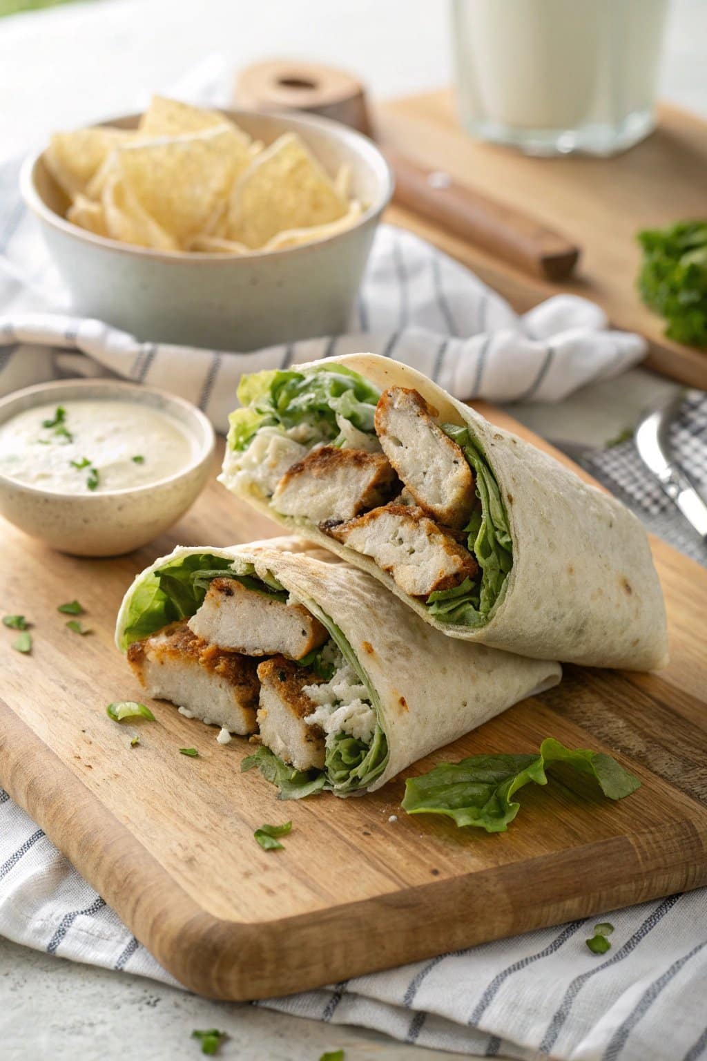 Receta de Wrap César de Pollo con Miso y Toque Ácido