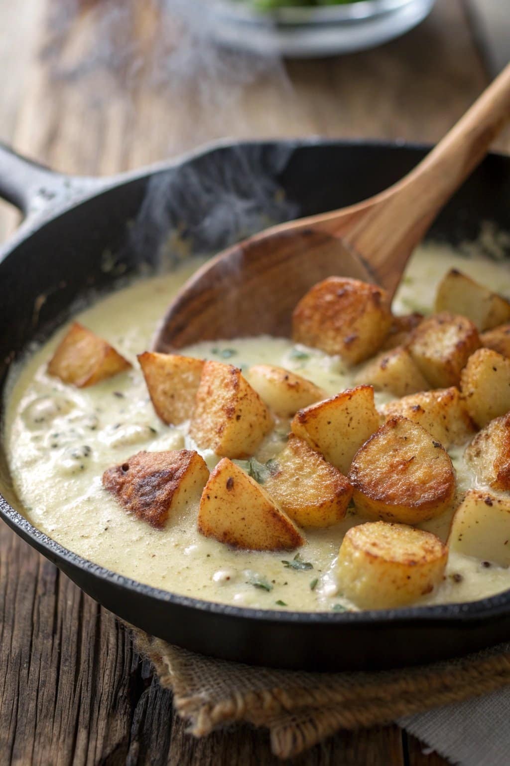 Papas con Salsa Cremosa de Ajo que Desearás Receta