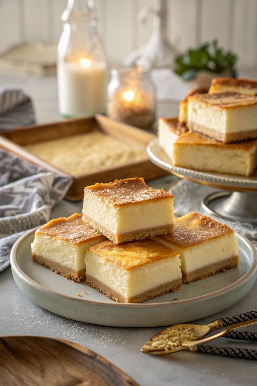 Barras de tarta de queso en forma de media luna: un delicioso manjar