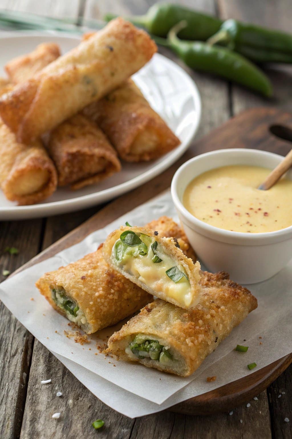 Receta de rollitos de huevo picantes de jalapeño para aperitivos