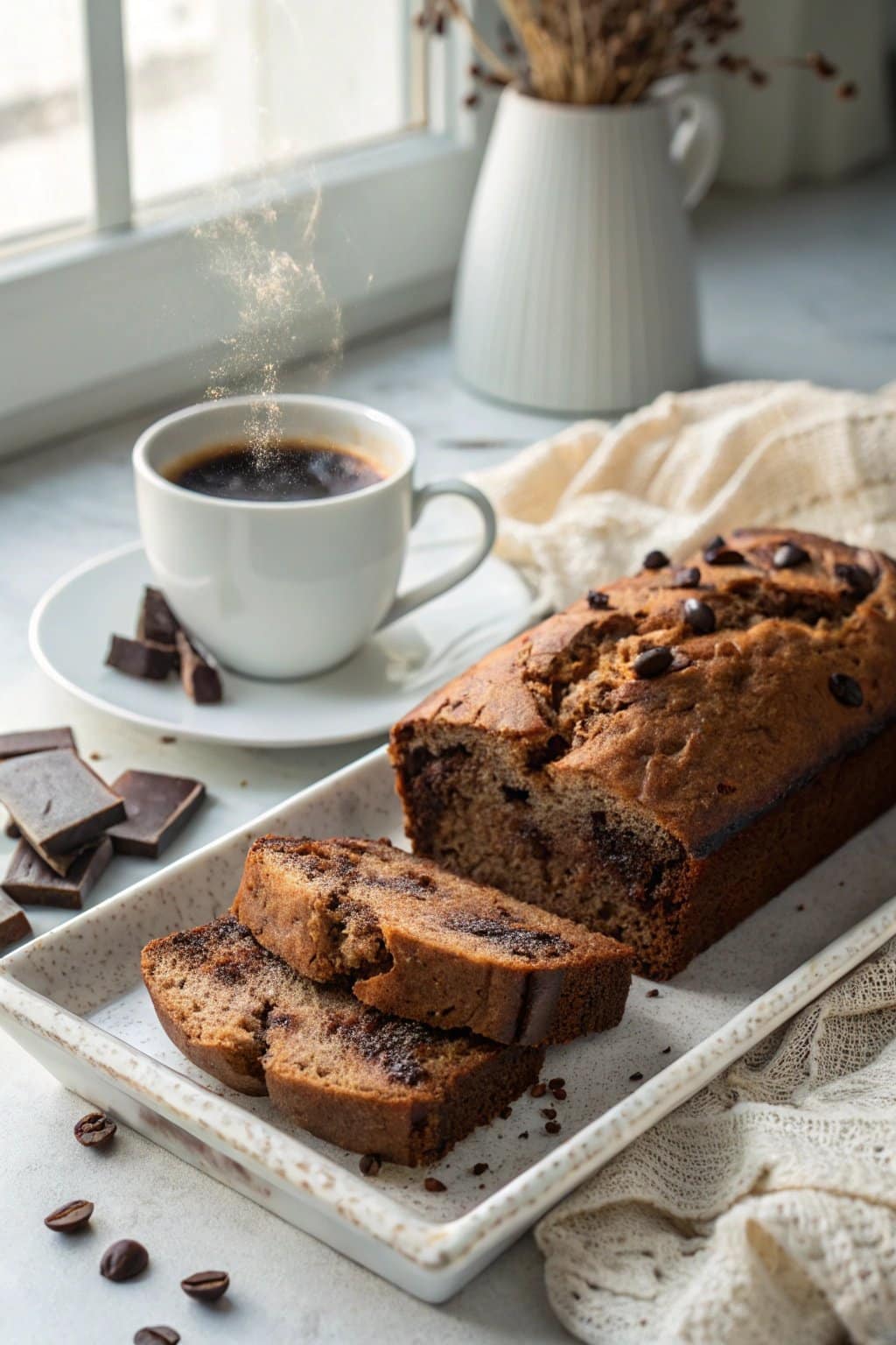 Receta Deliciosa de Pan de Plátano con Espresso y Chocolate