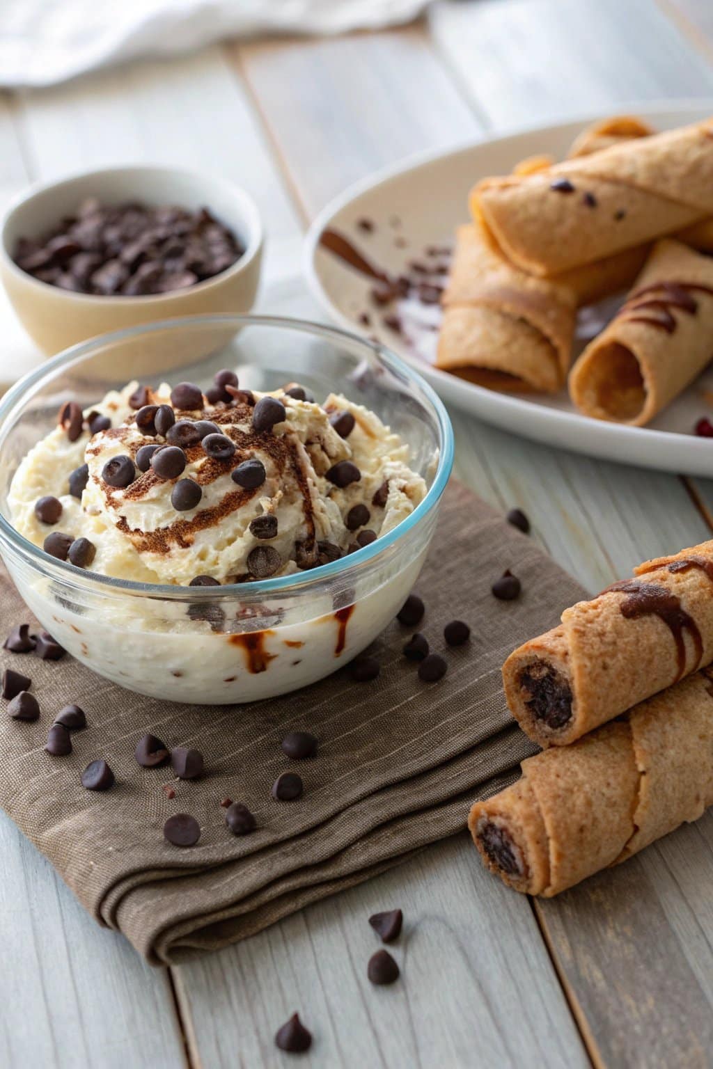 Dip de Cannoli con Chispas de Chocolate: Un Delicioso Postre