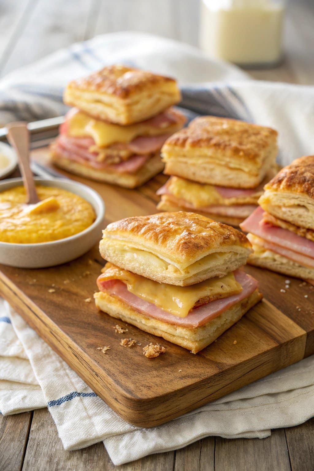 Receta de Pilas Crujientes de Jamón y Queso en Masa Hoja