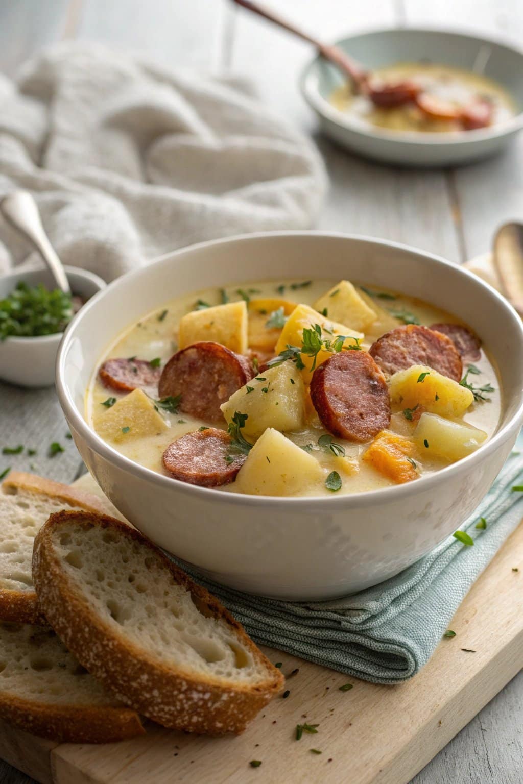 Receta Secreta de Sopa de Salchicha Kielbasa y Papa de la Abuela