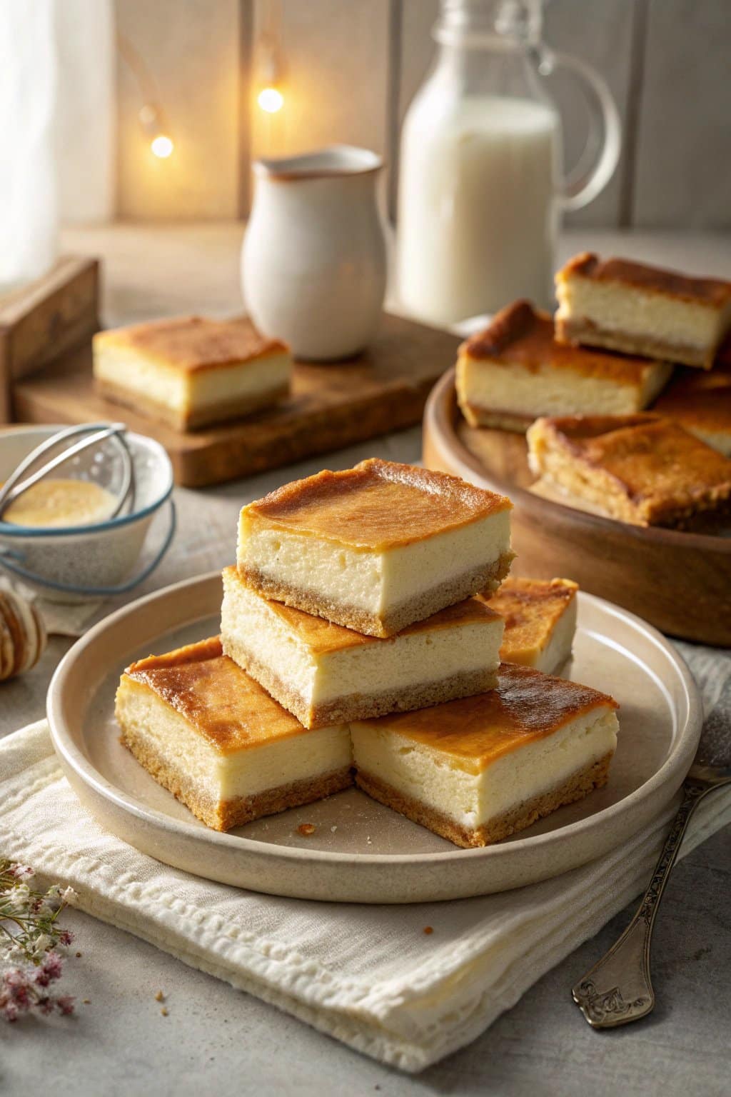 Barras de tarta de queso en forma de media luna: un delicioso manjar