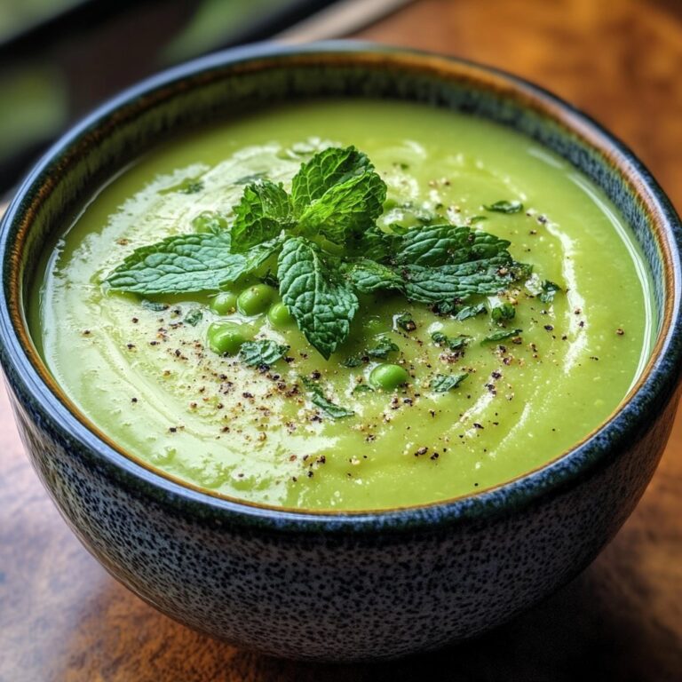 Sopa de guisantes y menta