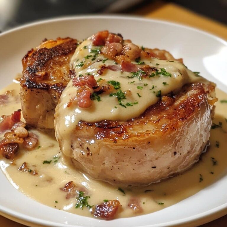 Chuletas de cerdo con tocino cremoso: un plato principal delicioso