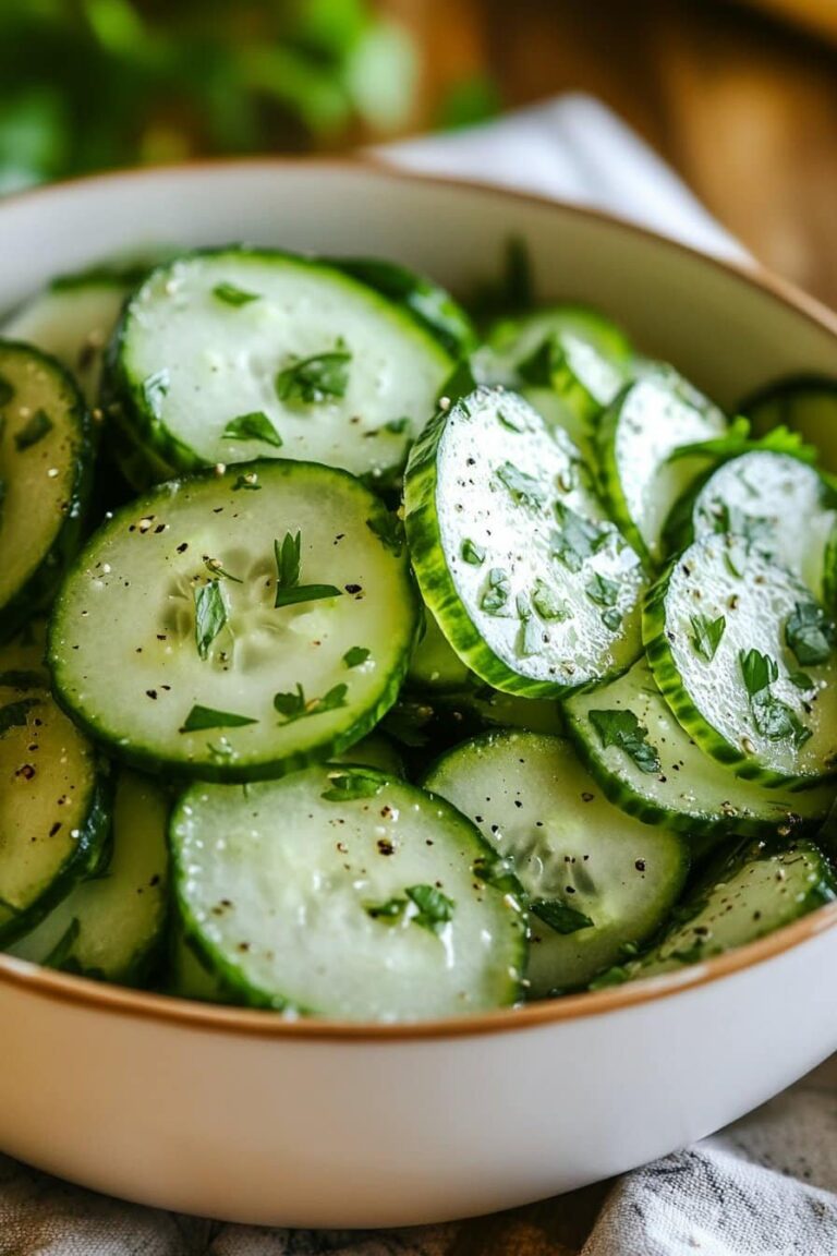Ensalada de pepino con vinagre – Guarnición rápida para el verano