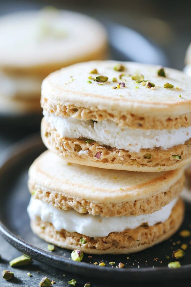 Sándwiches de Helado de Ricotta y Pistacho – Delicia Cremosa y Nutty