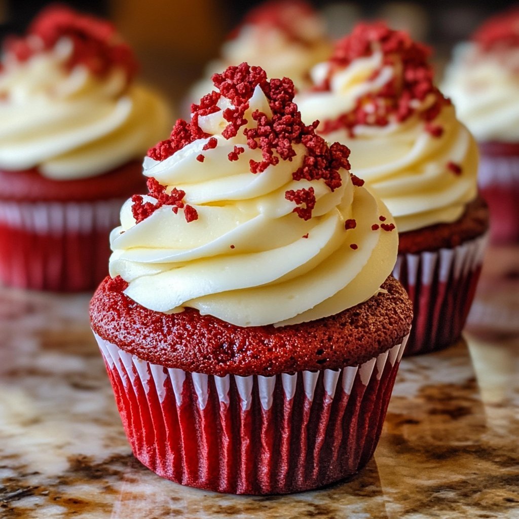 Cupcakes de terciopelo rojo con cheesecake: un giro delicioso