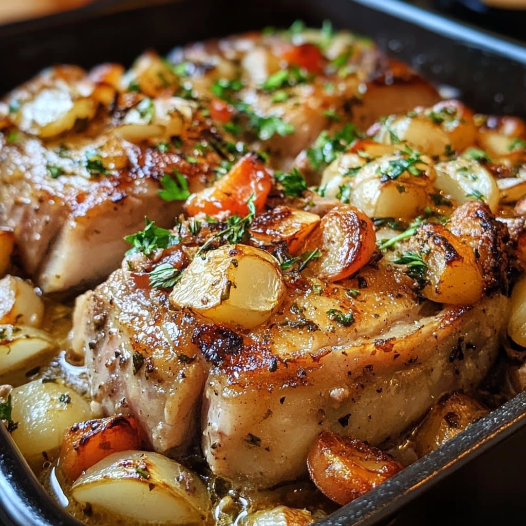 Receta de Cazuela de Chuletas de Cerdo Asadas para una Comida Sustanciosa