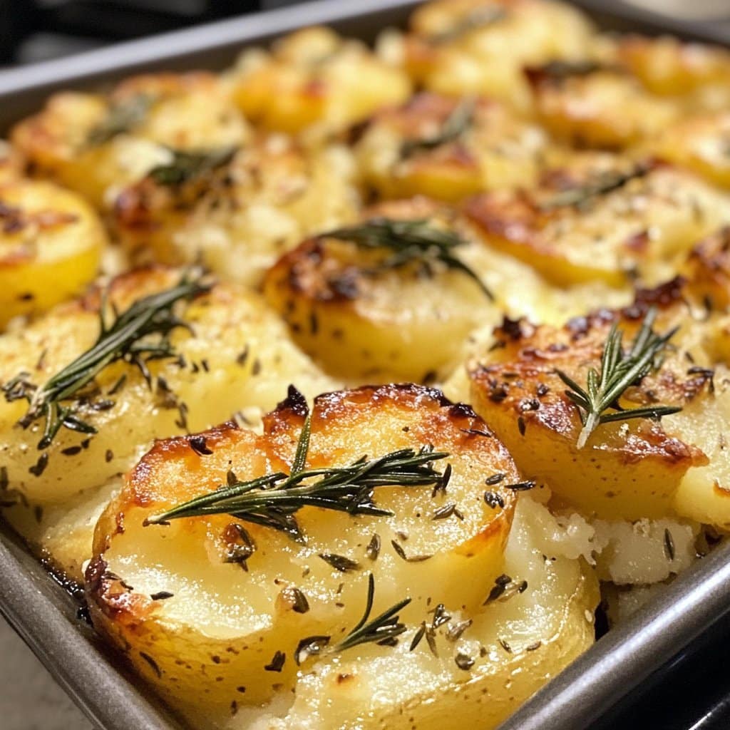 Receta de Papas Machacadas con Romero y Ajo