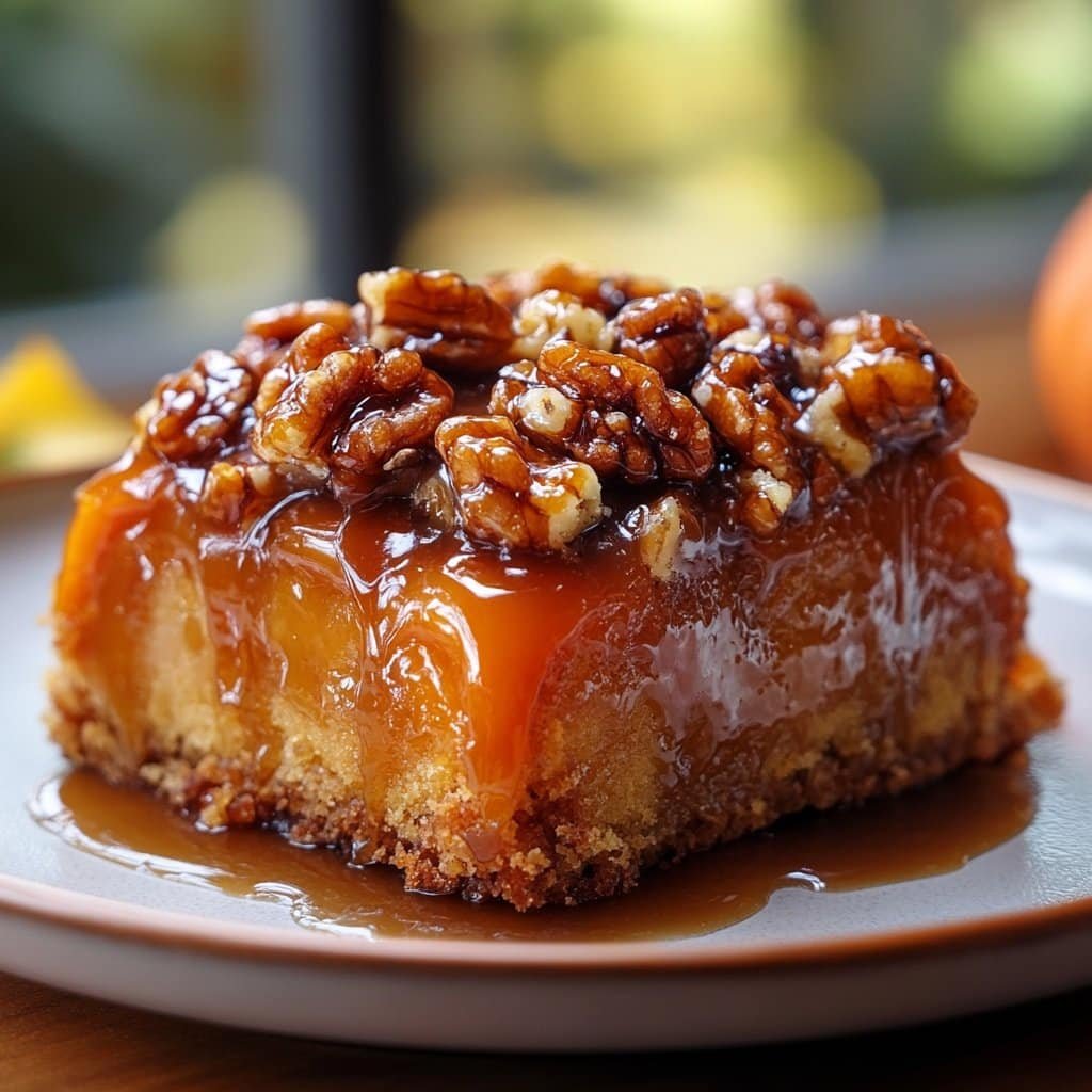 Receta de Pastel de Calabaza Volteado con Praliné