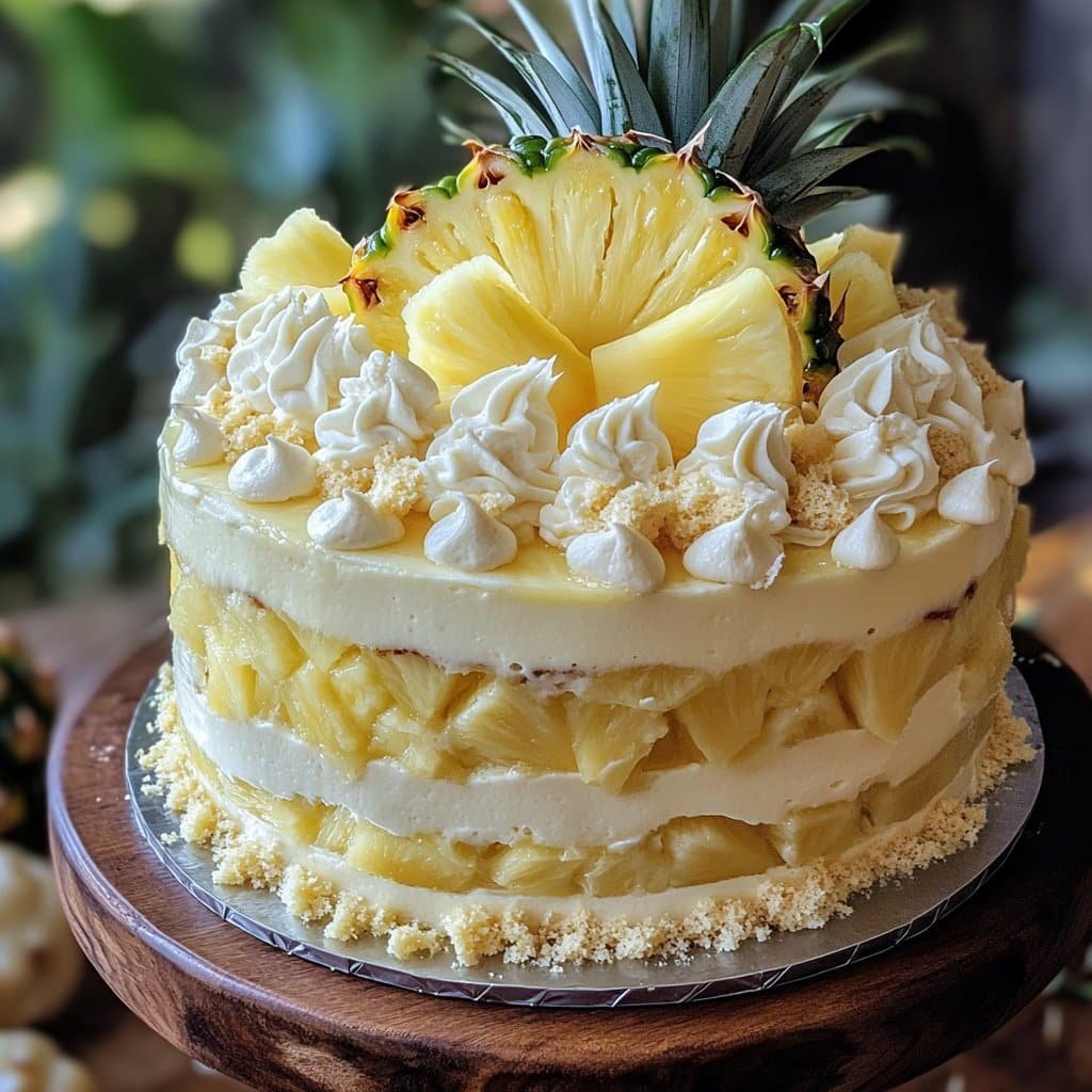 Receta de pastel celestial de piña con chocolate blanco