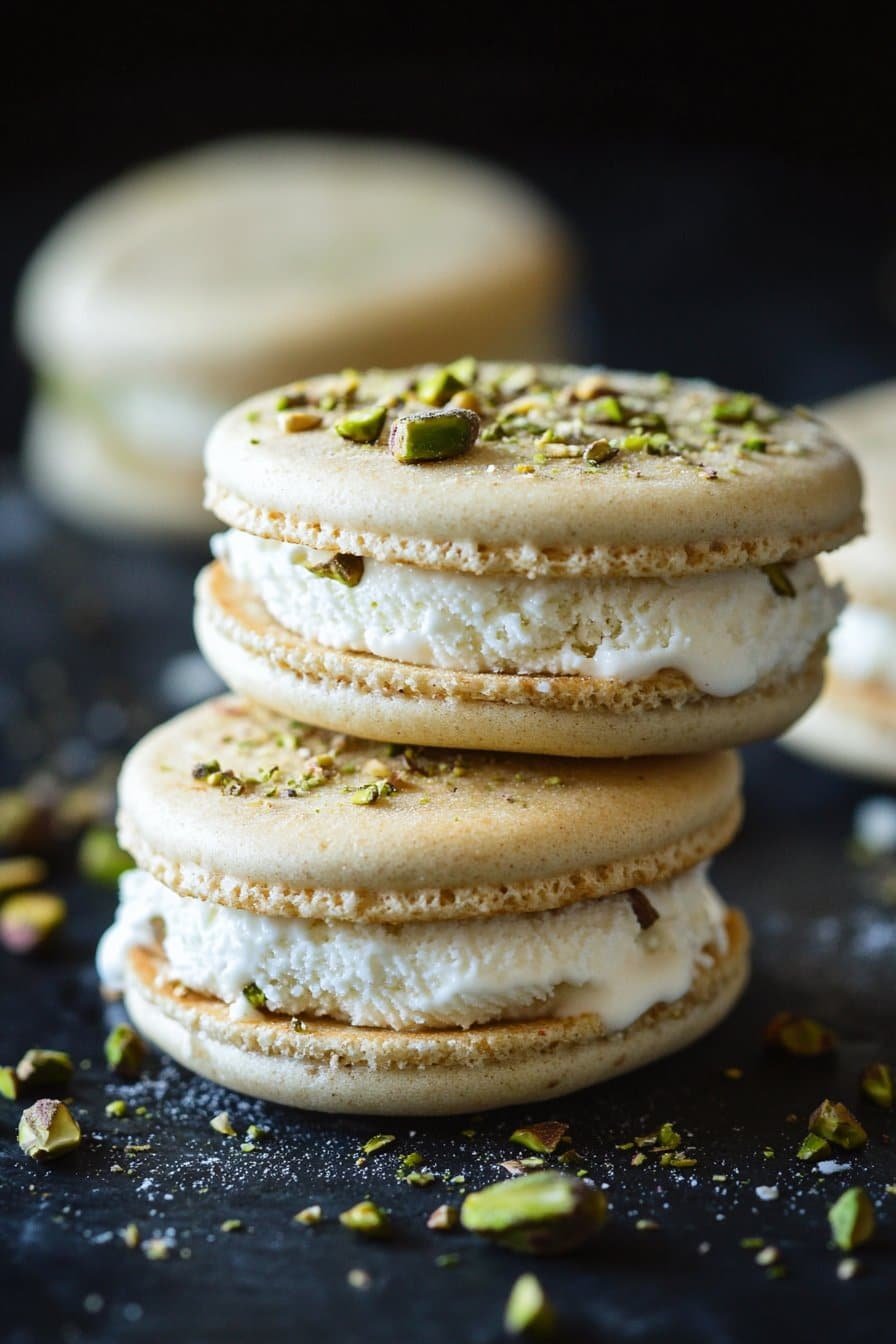 Sándwiches de Helado de Ricotta y Pistacho – Delicia Cremosa y Nutty