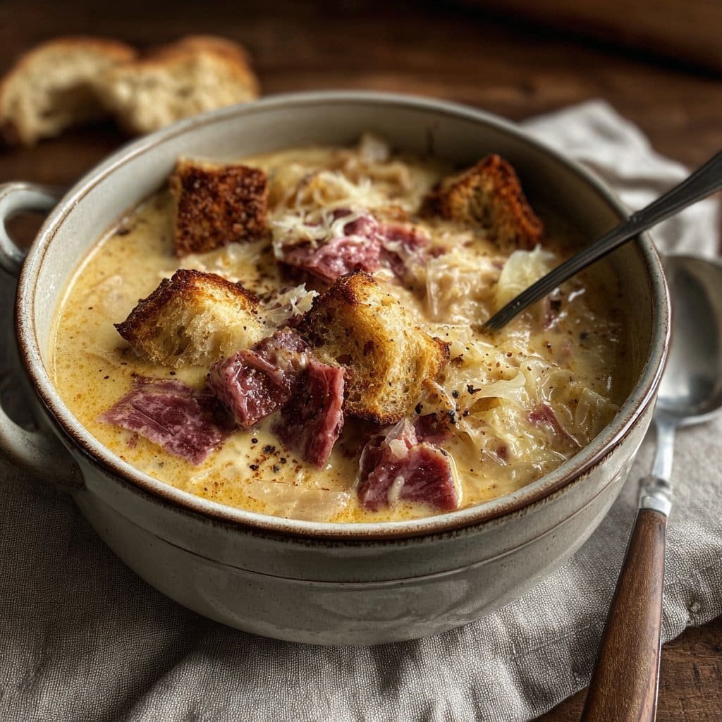 Sopa de Reuben con Queso – La Comida Reconfortante Definitiva