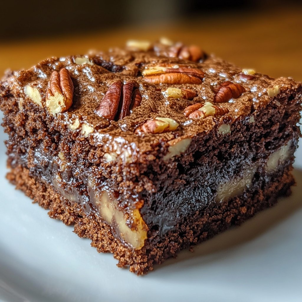 Receta de Pastel Pegajoso de Mantequilla con Nuez Pecan y Chocolate