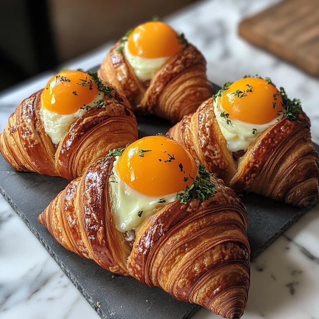 Receta de Croissants Rellenos de Huevo de Chocolate Deliciosos