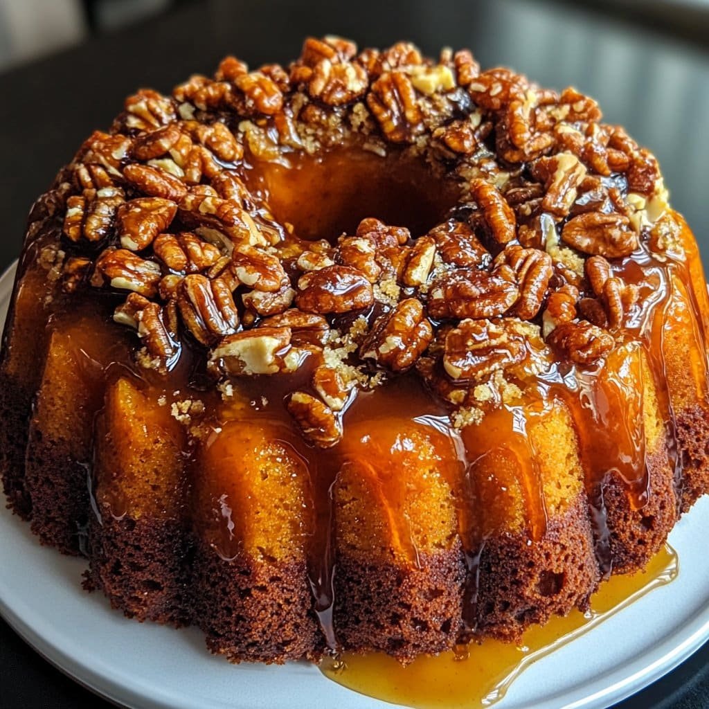 Receta de Pastel de Calabaza Volteado con Praliné