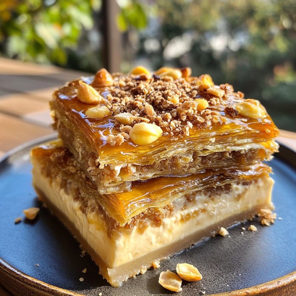 Cheesecake de Baklava con Miel: Una Dulce Fusión Deliciosa