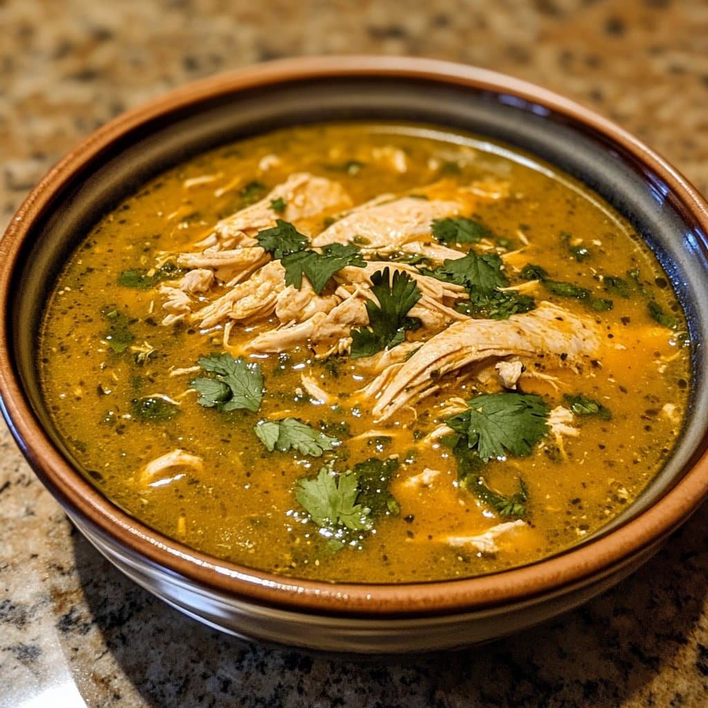 Receta de Sopa de Enchiladas Verdes con Pollo