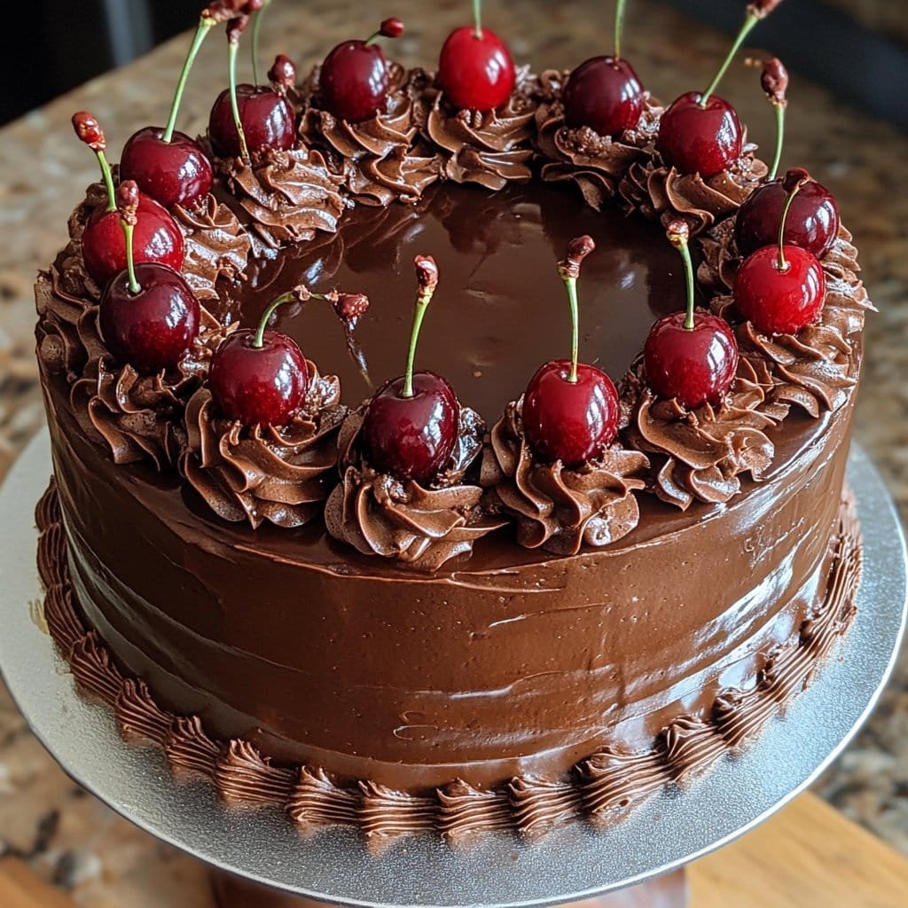 Pastel de Cereza y Chocolate: Un Delicia Decadente