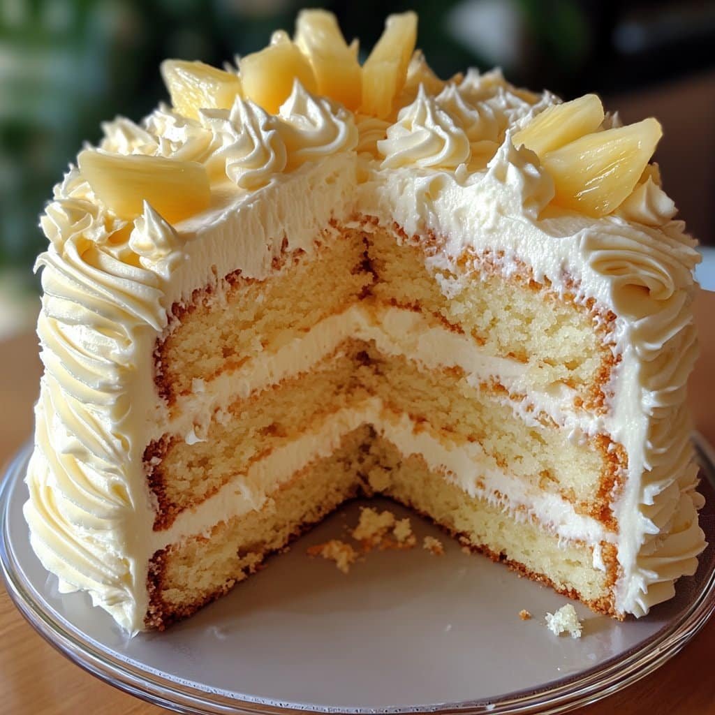 Receta de pastel celestial de piña con chocolate blanco