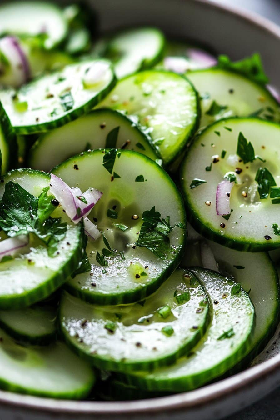 Ensalada de pepino con vinagre – Guarnición rápida para el verano