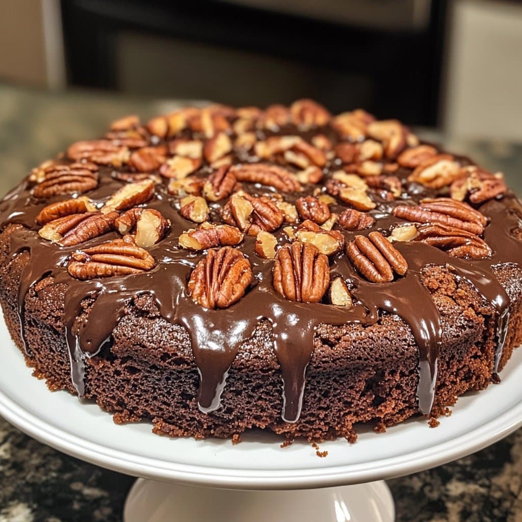 Receta de Pastel Pegajoso de Mantequilla con Nuez y Chocolate