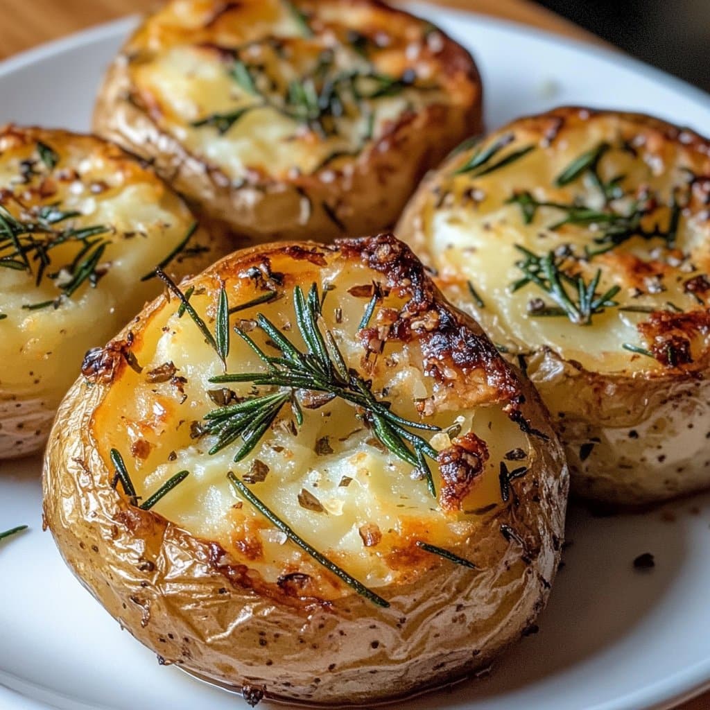 Receta de Papas Machacadas con Romero y Ajo