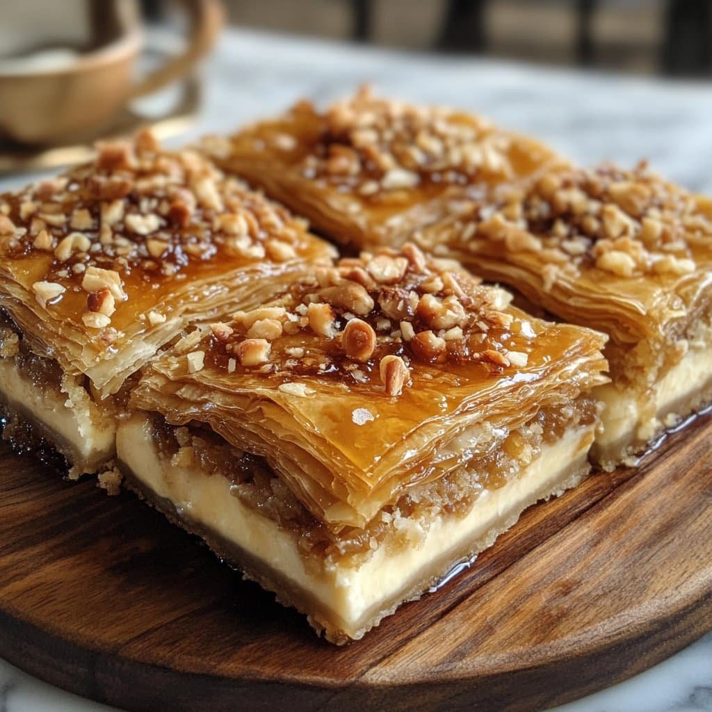 Cheesecake de Baklava con Miel: Una Dulce Fusión Deliciosa