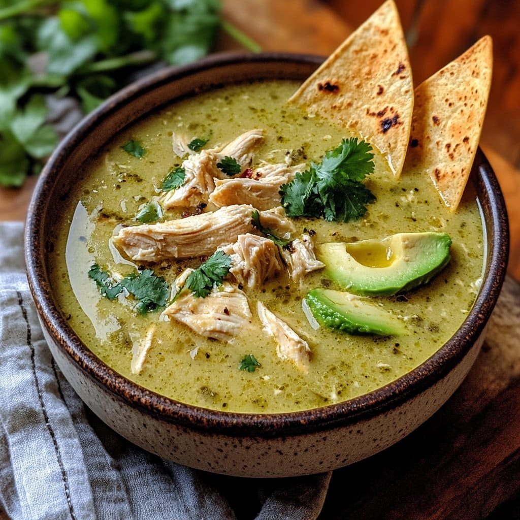 Receta de Sopa de Enchiladas Verdes con Pollo