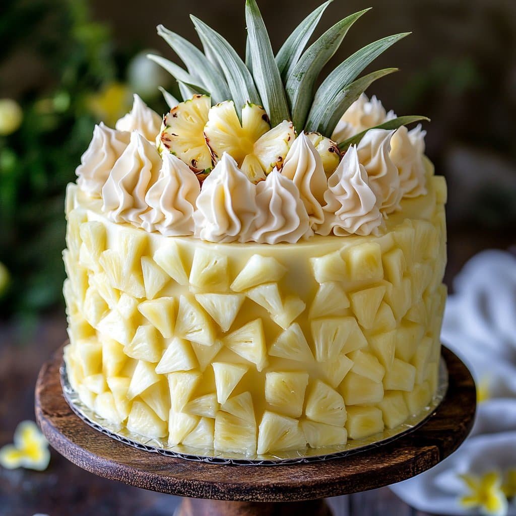 Receta de pastel celestial de piña con chocolate blanco