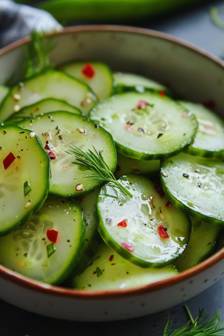 Ensalada de pepino con vinagre – Guarnición rápida para el verano