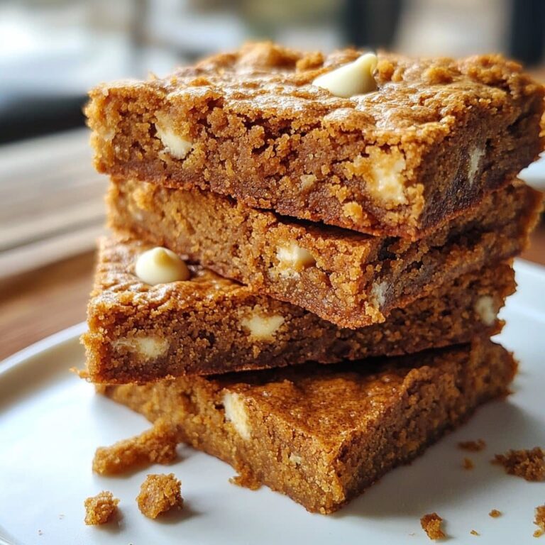 Blondies de Calabaza con Mantequilla Dorada y Chocolate Blanco – Ricos y Masticables