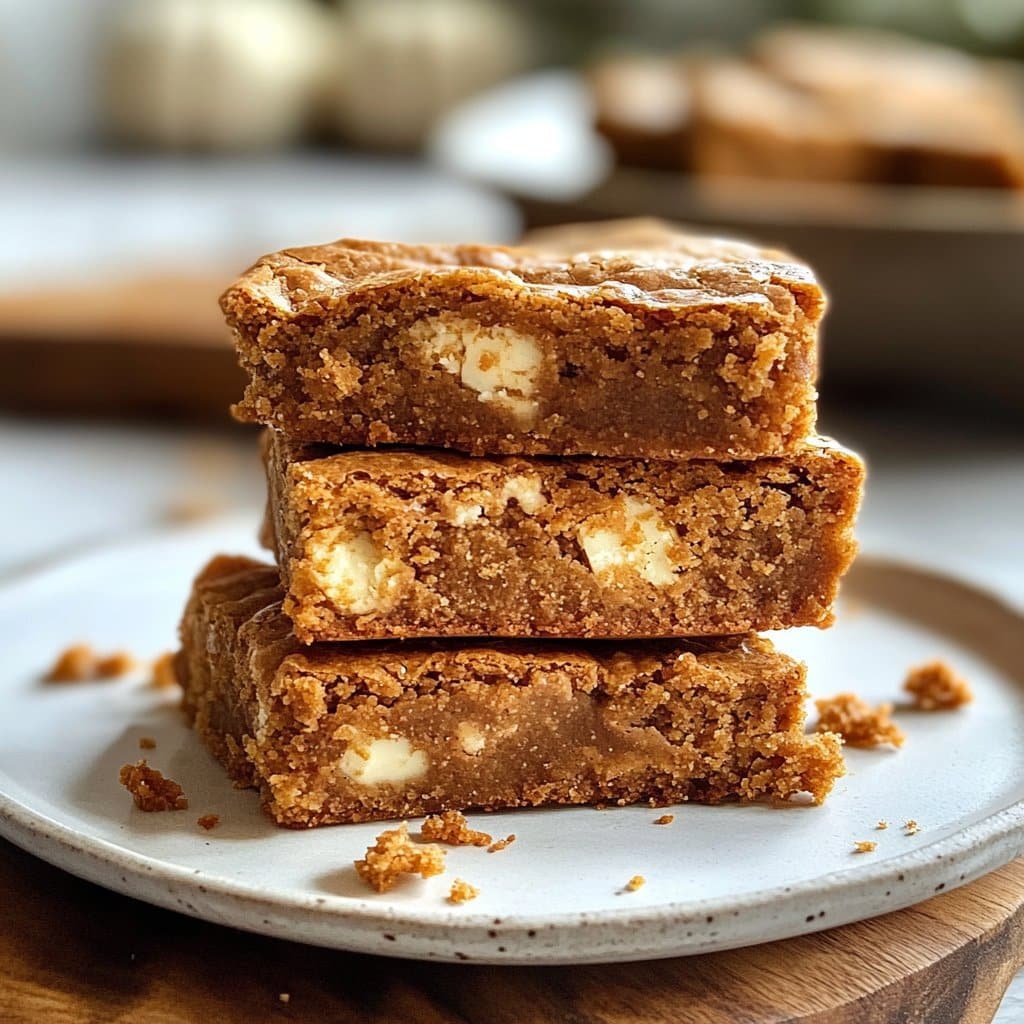 Blondies de Calabaza con Mantequilla Dorada y Chocolate Blanco – Ricos y Masticables