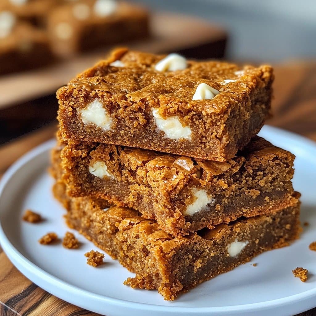 Blondies de Calabaza con Mantequilla Dorada y Chocolate Blanco – Ricos y Masticables