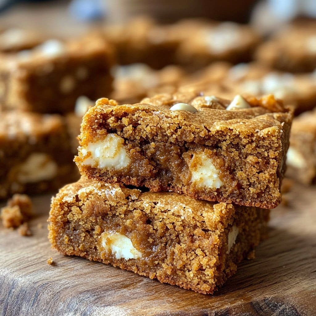 Blondies de Calabaza con Mantequilla Dorada y Chocolate Blanco – Ricos y Masticables